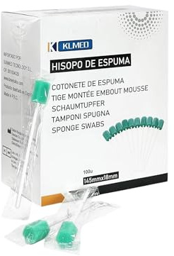 Limpiador de Lengua para Higiene Bucal Diaria 100ud. Hisopos Bucales Estériles de Espuma. Limpiador Lingual Evita Mal Aliento Boca. Alternativa a Cepillo de Dientes Desechable e Hilo Dental.