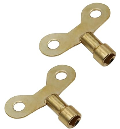 SelHeng 2Pcs Yellow Brass Radiator Bleed Key - Metal Radiator Bleeding Tool for Venting Air & Home Improvement