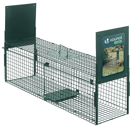 VOUNOT® Trappola per Topi Vivi 100x29x40 cm, Gabbia Trappola per Topi e Ratti Senza Crudeltà, Riutilizzabile con Maniglia Uso Interno ed Esterno per Roditori, Verde