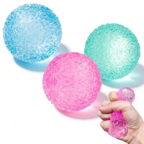 YangShion Anti-stress bollar set om 3, texturerad klämboll barn | Stressboll barn, stressboll vuxna. Tvättbar leksak för autism, ångest och ADHS, lindrar ångest och stress