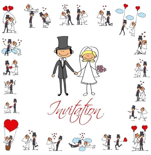 Edition Colibri - Tarjeta de invitación de boda divertida, tarjetas plegables en francés, compuesta por 10 piezas de invitaciones de boda + 10 sobres a juego