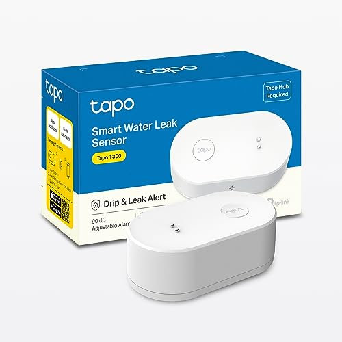 Tapo T300 – Sensor Inteligente de Fugas de Agua, clasificación IP66 a Prueba de Agua, Alarma de Fugas de 90 dB, Compatible con concentrador, Doble inducción