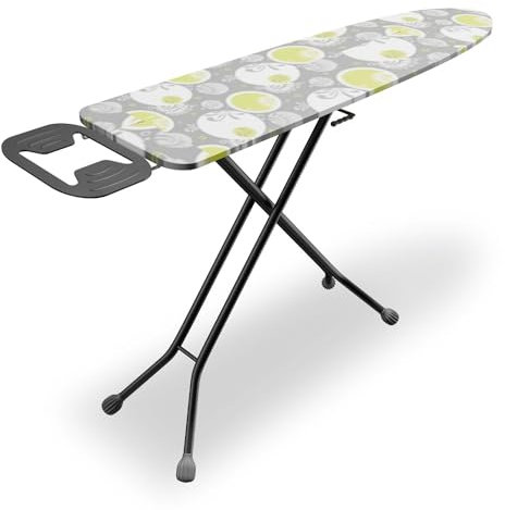 Leonardo Fai Da Te - asse da stiro 33x110 cm - Asse da stiro in acciaio con leva pieghevole e Poggiaferro