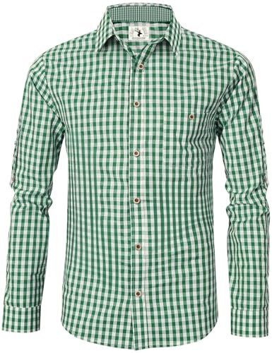 EIISSION Trachtenhemd Hombre Oktoberfest Camisa Tradicional para Hombre Trachtenmode Camisas Hombres Camisa