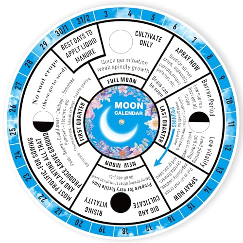 Moon Phase Gardening Calendar - Plan Planting, Pruning & Harvesting Effortlessly - Lunar Cycle Calendar for Optimal Plant Growth - Perfect for the Beginner Gardener