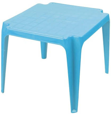 Kindertisch für den Garten aus Kunststoff H 44,5 cm - Gartentisch wetterfest für Kinder - Kindergartentisch - Kindertisch stapelbar - Kindertisch mit passenden Stühlen Farbe Türkis