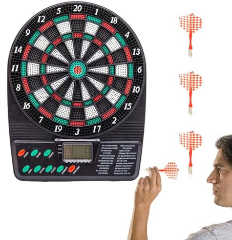 Dtaigou Elektronisches Dartscheiben-Set, elektronische Dartscheiben für Erwachsene | Darts Digitales Anzeigetafel-Set | Automatische Punkte-Dartscheibe mit LCD-Display für Unterhaltung in der Bar, zu