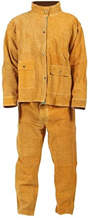 Traje de soldadura de cuero Soldador De Cuero Artificial Herrero Delantal De Servicio Pesado Retardante De Soldadura Resistente A Alta Temperatura Herramientas De Ropa Resistente al calor y retardante