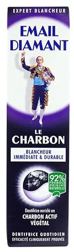 x1 Email Diamant Le Charbon Whitening Daily Toothpaste Original Cosmetic Activated Charcoal - 75ml Large Size - 1 Tube