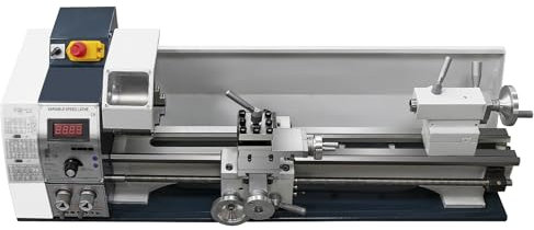 Furvveerr Torno Metal 1200W Torno Metálico 220mm x 750mm Torno de Metal de Mesa Torno Metálico Mini Precisión Torno Velocidad Variable 0-3000RPM para Perforación de Torneado Inverso (Sin cepillo)