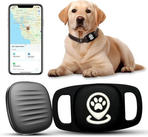 Pet Tracker für Hund, Hundetracker Smart Pet Location Tracker mit Halterung, Smart Item Finder, MFi Zertifiziertes Hunde-Tracking-Gerät, Keine monatliche Gebühr, Funktioniert mit Find My - Nur iOS