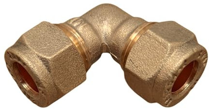8mm Brass Compression Elbow Connector – 90° Plumbing Joint Fitting for Copper Pipe – Pack of 1