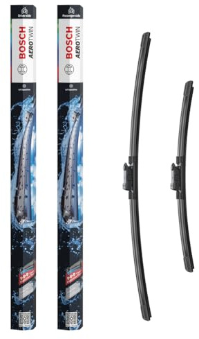 Bosch Aerotwin Aerotwin sets – Torkarblad fram – Set med 2 ersättningsblad – Förmonterad adapter – 2 blad, 650 mm / 400 mm – Levereras i smal förpackning som sparar plats