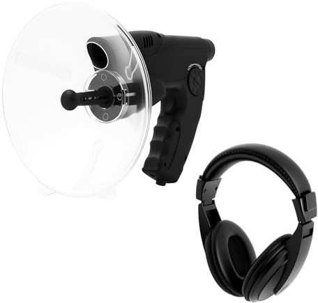 LKHDONG Microfono direzionale da 200 m con cuffie, microfono parabolico, ingrandimento 8X, binocolo, amplificatore per birdwatching all'aperto