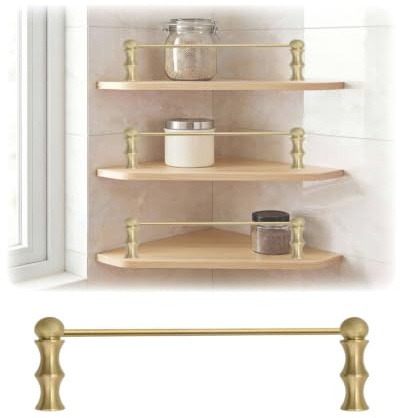 10 20 30 39 tum lång kökshylla i mässing, 2 4 6 8 10 st skyddsräcken i metall, dekorativt staketstol-set med 2 spindlar för displayskåp (10 st, 38 cm/15)