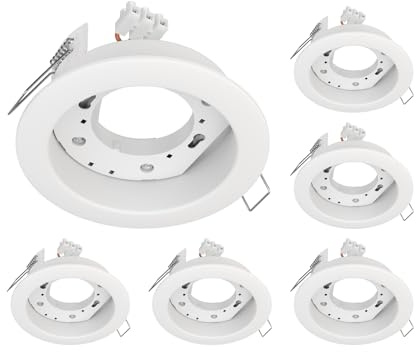 ledscom.de 6X recessed Ceiling Light ZOBE II, White matt, Round, 107mm Ø, 1x GX53 max. 25W