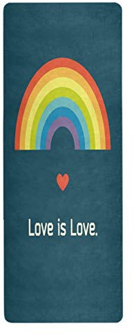 RELEESSS Rainbow Love is Love Reise-Yogamatte, rutschfest, leicht, faltbar, für Yoga, Pilates, Gymnastik, Bodenübungen