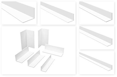 HEXIM Profilés d'angle isocèles blancs - Angles en PVC plastique, choix de dimensions et d'épaisseur - (HJ 326, 40x40 mm) plastique