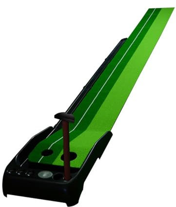 XPLKQXE Golf Putting Matte/Abschlagmatte Trainer Schlagmatten Schrägmatte, Indoor-Putting-Green Mit Ballrückgabe, Golf-Trainingshilfe, Künstliches Putting-Pad (Farbe : Schwarz, Größe : 118.1x15.3in