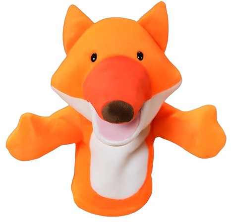 Proumhang Marionnettes à Main avec Bouche Fonctionnelle,Théâtre des Amis des Animaux de la Forêt,Jouet pour Garçon ou Fille,Jouet en Peluche pour Le Jeu Imaginatif,Théâtre Renard 25cm