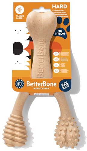 BetterBone - Giocattolo per cani da masticare – Large Hard Classic – Veggie Ossa da masticare per cani senza nylon e OGM a base di cellulosa – Giocattolo da masticare extra duro – gusto neutro – Senza