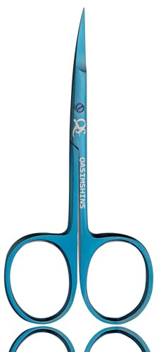 Professional Cuticle Scissors with Curved Tip, Stainless Steel Cuticle Scissors Extra Fine, Super Sharp Pointed Beauty,Trimming for Manicure & Pedicure Cuticles, Nail & Eyebrows (Blue)