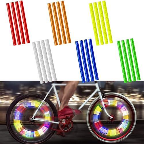 LIURFLNC 24 Stück Speichenreflektoren Fahrrad Kinder, Reflektoren Fahrrad, Fahrrad Reflektoren Speichen, Fahrrad Zubehör Reflektierende Speichenperlen für Fahrrad Speichen Dekoration