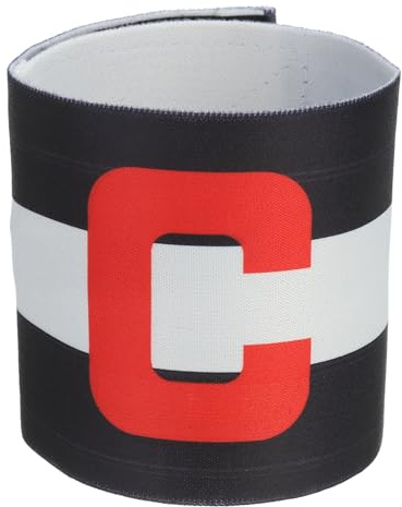 PATIKIL Fascia Capitano Calcio, Fascia Braccio Capitano Calcio Fascia Braccio C Elastica per Capitano Sportivo Fascia Capitano per Gioventù Squadra Calcio Allenamento Nero/Bianco
