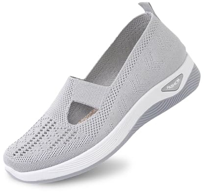 Dasongff Mocassins Femme Athlétique Ballerines Orthopédique Antidérapante Décontracté Chaussures Marche Bout Rond Baskets Enfiler Tennis Sans Lacet Sneakers de Mode et Sport Chic Fitness Slip on