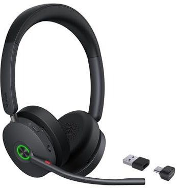 Yealink BH74 Kabelloses Headset mit 6-Mikrofon-Hybrid-ANC, Teams Premium Open Office-Zertifiziert, Bluetooth 5.3, bis 32h Sprechzeit, UC-kompatibel USB-C/A
