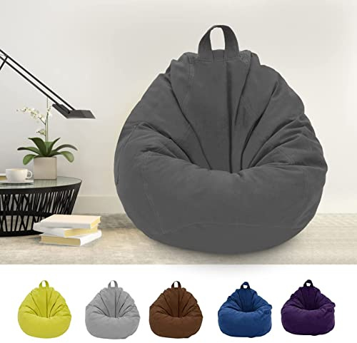 CROWNSHOP Bean Bag Chair Cover, 80x90cm Lazy Beanbag Chair Without Filling