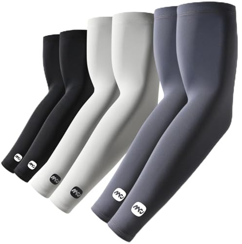 ROCK TAKIN Mangas de protección solar UV para hombres y mujeres, UPF 50+ mangas de sol refrescantes para cubrir los brazos, fundas de compresión deportivas, Large
