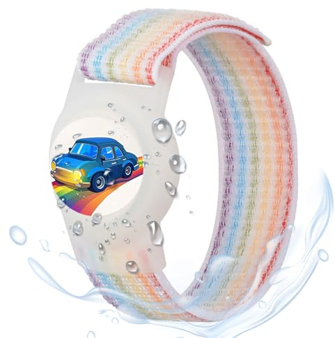 MIRPARVA Barnarmband för AirTag, vattentät nylon dold GPS-spårare hållare armband kompatibla med AirTag, justerbar klockrem för barn småbarn