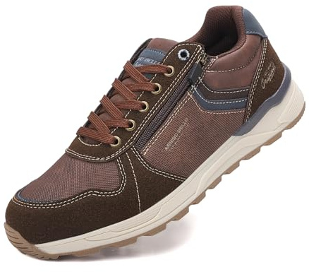 Zapatillas Hombre Sneakers Zapatillas Deportivas Zapatillas Vestir Zapatos Casual Transpirable Marrón 43