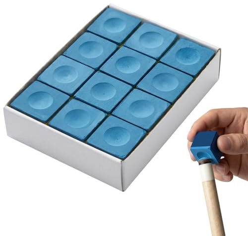 IAndhy 12 Cubes Long-Lasting Cue Chalk, Anti-Slip Pool Chalk & Snooker Chalk,Smooth Application Billiard Chalk,Practical Snooker Accessories for Casual and Competitive Players