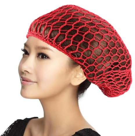 STOBAZA Redecilla para Dormir de Rayón Elástica y Transpirable, Diseño de Ganchillo Cómodo, Talla Única para Mujeres en Descanso y Uso