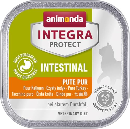 animonda Integra Protect Intestinal Gatto, cibo dietetico per gatti, alimento umido in caso di diarrea o vomito, puro tacchino, 16 x 100 g