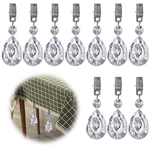 Glarks - Set di 10 pesi per tovaglia con clip in metallo a forma di goccia di acqua, per tavolo da picnic, pesi pesanti per esterni