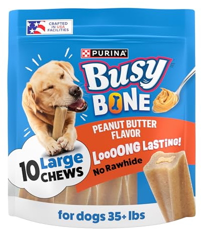 Purina Busy Bone Adult Dog Chew Bone Treats, Peanut Butter - 10 ct. Pouch