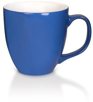 Mahlwerck Jumbotasse, große Kaffeetasse aus Premium Porzellan mit hoch-glänzender Oberfläche, Geschenktasse, Pacific Blue, 400ml