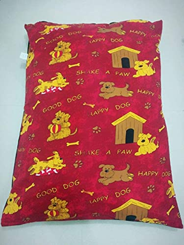 IBIZA DREAMS Marilyn Bed And Bath Attractive Large and Extra Large Pet Dog Bed Zipped Removable & Washable Complete Dog Bed Or Cover Only Available In (Large Cover + Cushion, Shake A Paw Red)