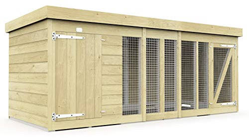 10x4 Dog Kennel And Run Pressure Treated Tanalised (4ft Height)