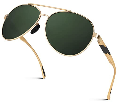 GQUEEN Polarisiert Piloten Sonnenbrille Herren Damen Pilotenbrille UV400