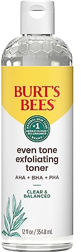 Burt's Bees Clear and Balanced Even Tone Liquid Face Exfoliator, Gentle Exfoliator Reduces Look of Pores and Improves Uneven Pigmentation, 12 Oz