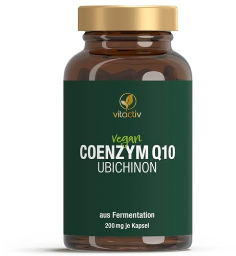 VITACTIV Coenzym Q10 & Vitamin B1 – 60 mg - Hochdosiert, natürlich - Einzigartiges Q-10-Produkt (90 Q10 Kapseln für 3 Monate)