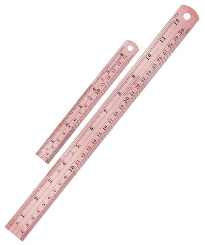 Mr. Pen- Steel Rulers, 2 Pack, 6 and 12, Rose Gold, 6 Inch Ruler Metal Rulers, Stainless Steel Ruler 12 Inch