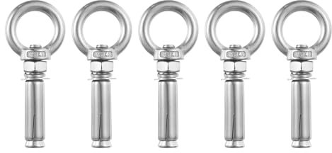 QUARKZMAN Perno de Ojo de Expansión con Anillo de Elevación, 10 Piezas M10X60mm de Acero Inoxidable 304 con Tornillo de Expansión para Pared de Concreto y Ladrillo