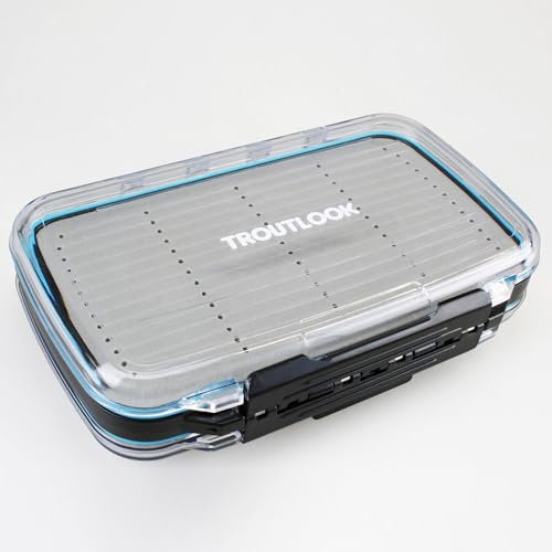 Troutlook Forellen Spoon Box - Aufbewahrungsbox für Forellenblinker und Kunstköder, Wasserdichter Verschluss, Bruchfester Kunststoff (groß - 19cm x 12,2cm x 4cm)