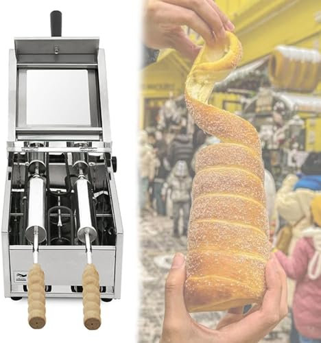 ExoticaBlend Macchina Commerciale Elettrica per Forno per Torte con Camino con Rulli da 2 Pezzi, Macchina per Rulli per Cake Pop, Griglia per Cono Gelato, Perfetta per la Cucina del Ristorante