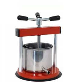mille idee Torchietto Stringi Spremi Industruale in acciaio inox D.12 cm, capacità 2,5 LitrI premitutto per alimenti Limone Limoncello Amalfi Mirto melanzane liquore vino frutta